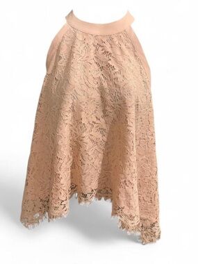 bebe Soft Blush Lace Halter Top